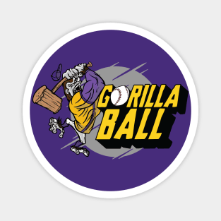 Gorilla Back is Back | Purple & Gold Baseball Magnet